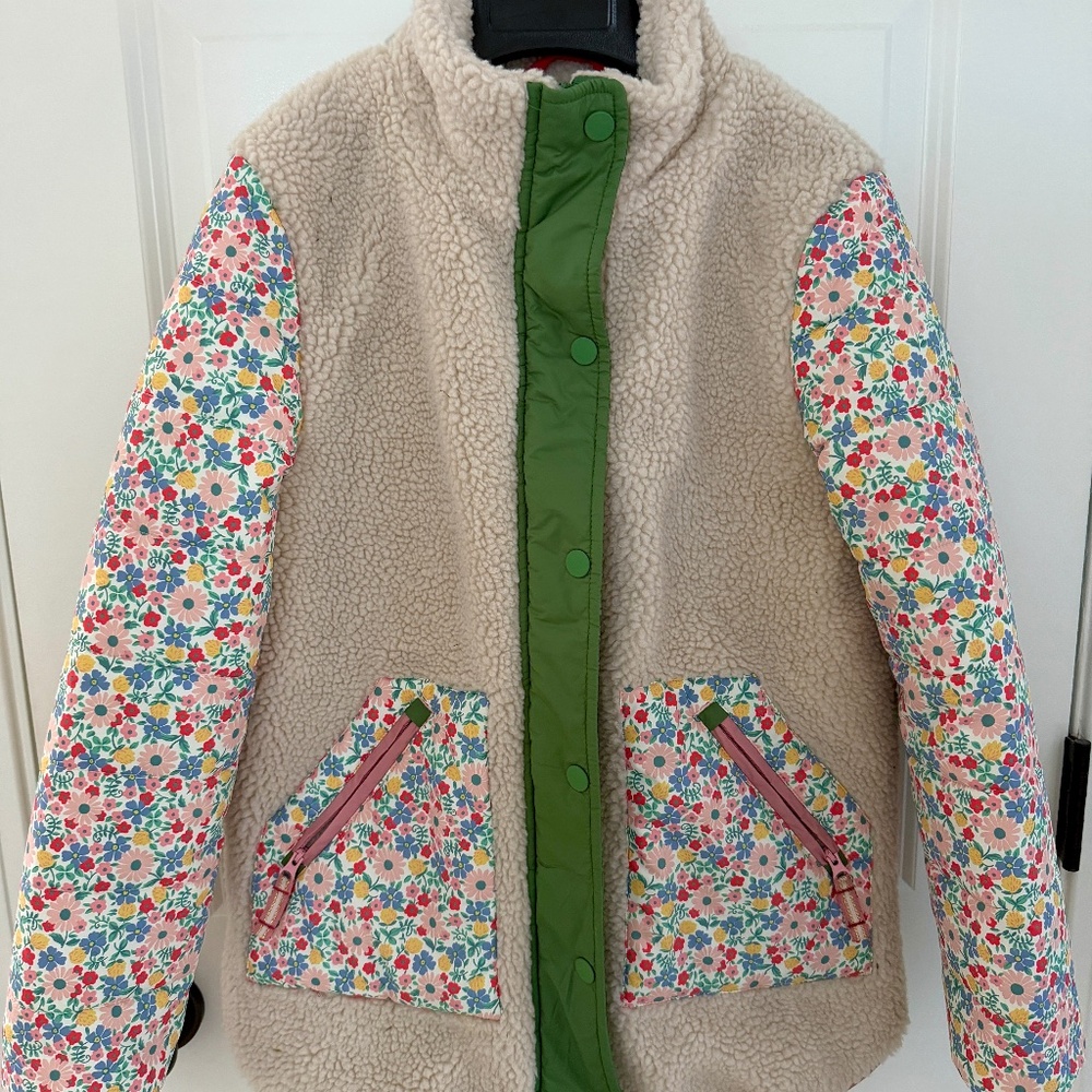 Boden Girls' Borg Spring Fleece Coat, Size 11-12 years - Picture 3 of 8